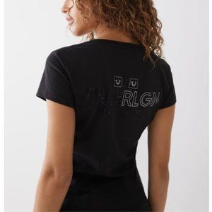 TRUE RELIGION CRYSTAL LOGO V TEE
